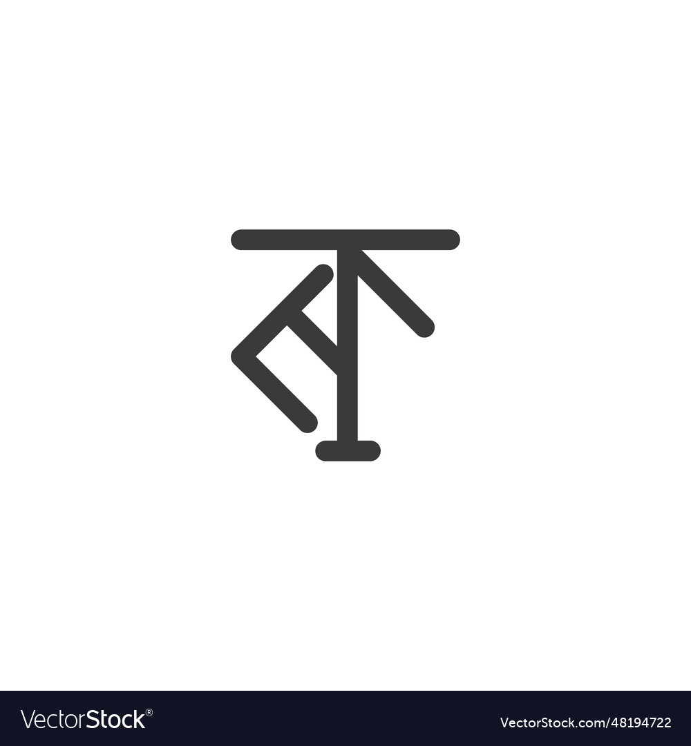 Alphabet initials logo te et t and e royalty free vector
