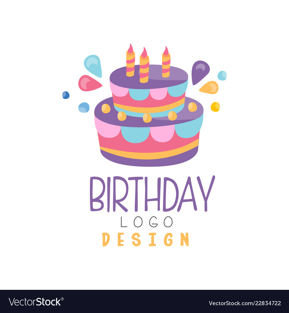 Download Birthday logo colorful creative template for Vector Image