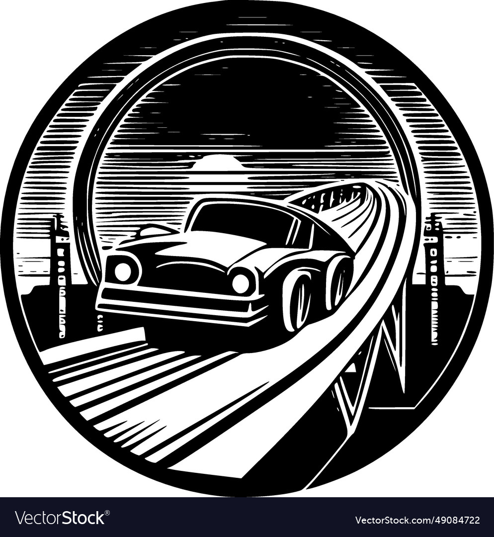 Car coaster - minimalist and flat logo Royalty Free Vector