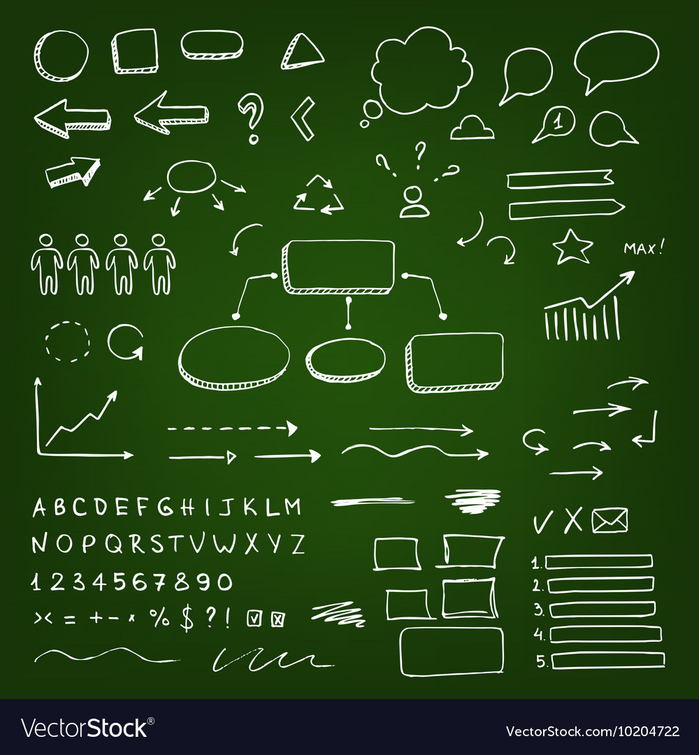 Chalk scribble elements Royalty Free Vector Image