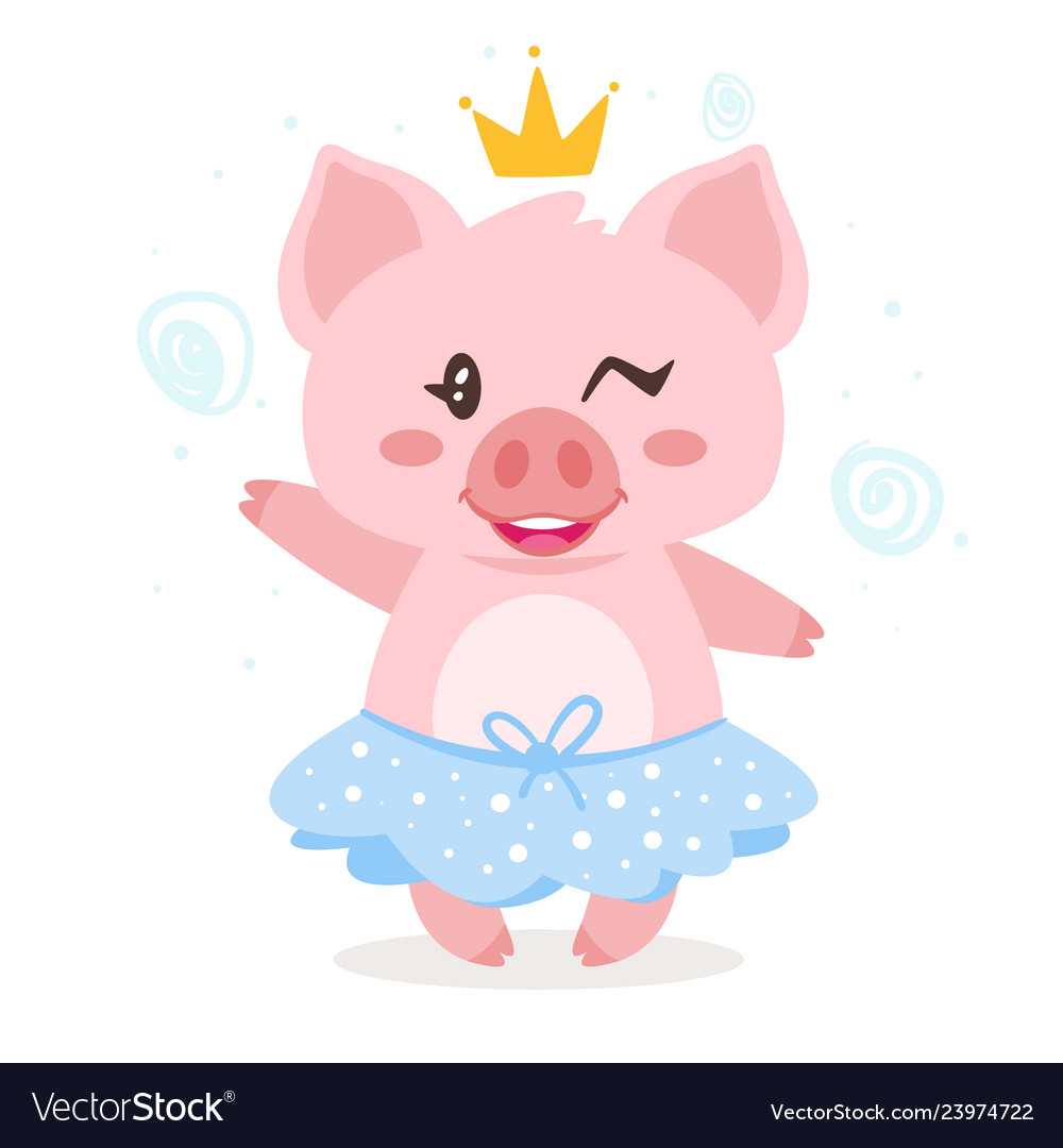 Cute pink pig Royalty Free Vector Image - VectorStock