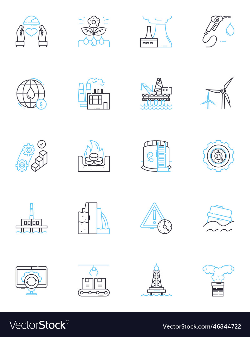 Economic sphere linear icons set inflation