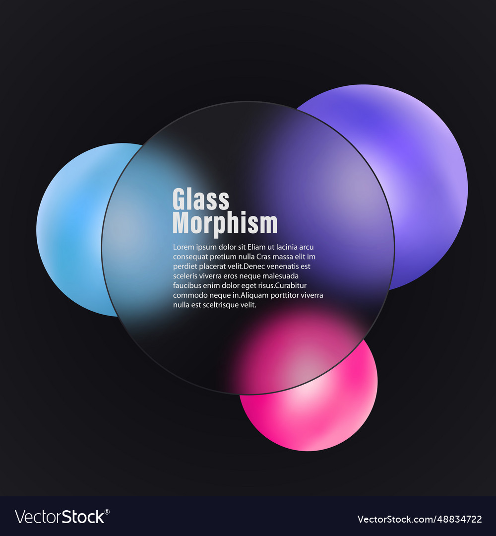 Glass morphism style realistic Royalty Free Vector Image