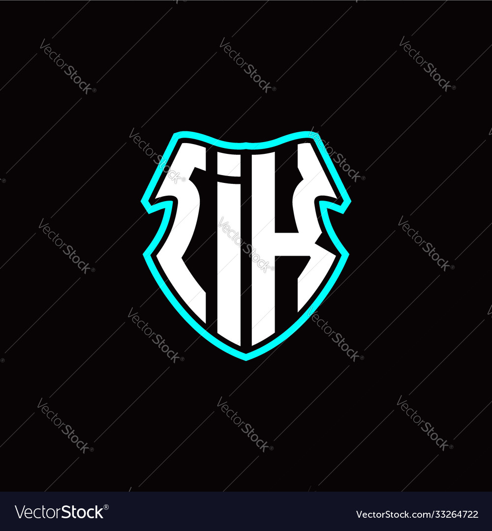 I k initial logo design with a shield shape vector image I k initial logo design with a shield shape