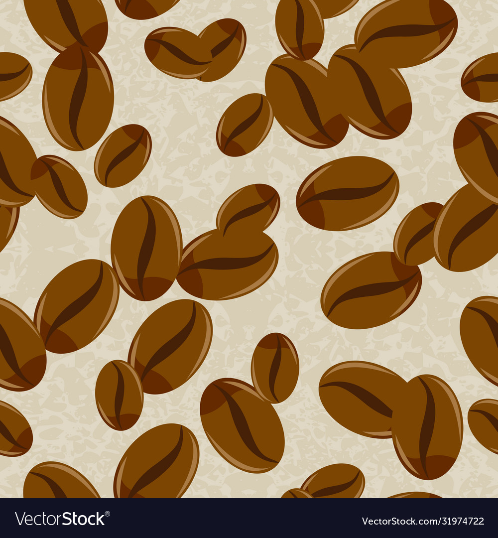 Seamless texture realistic coffee grains Vector Image