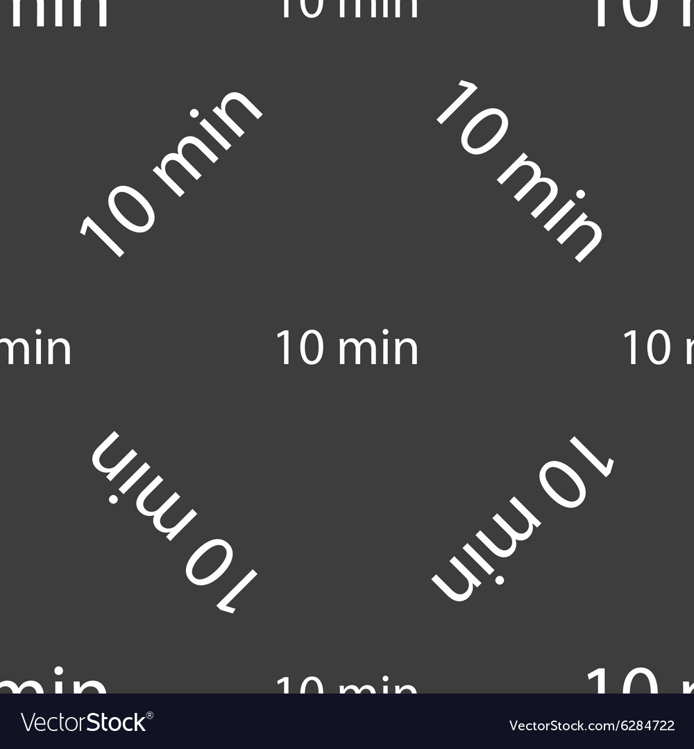 Zehn Minuten Zeichen Symbol nahtlose Muster auf einem grau