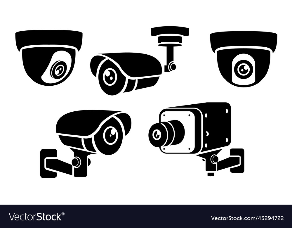 Various types of security camera vector image Various types of security camera