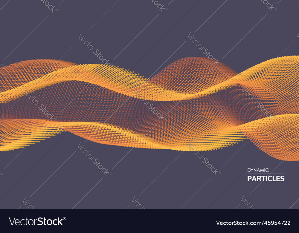 Wavy background array with dynamic particles vector image Wavy background array with dynamic particles