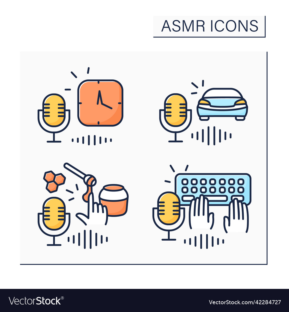 Asmr color icons set