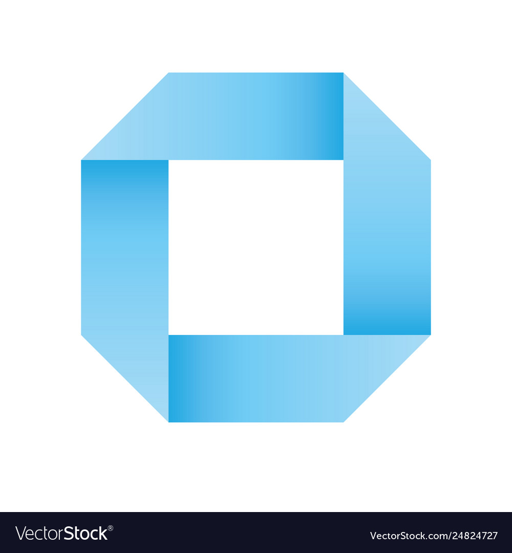 Blue infinite ribbon loop folded in a shape vector image Blue infinite ribbon loop folded in a shape