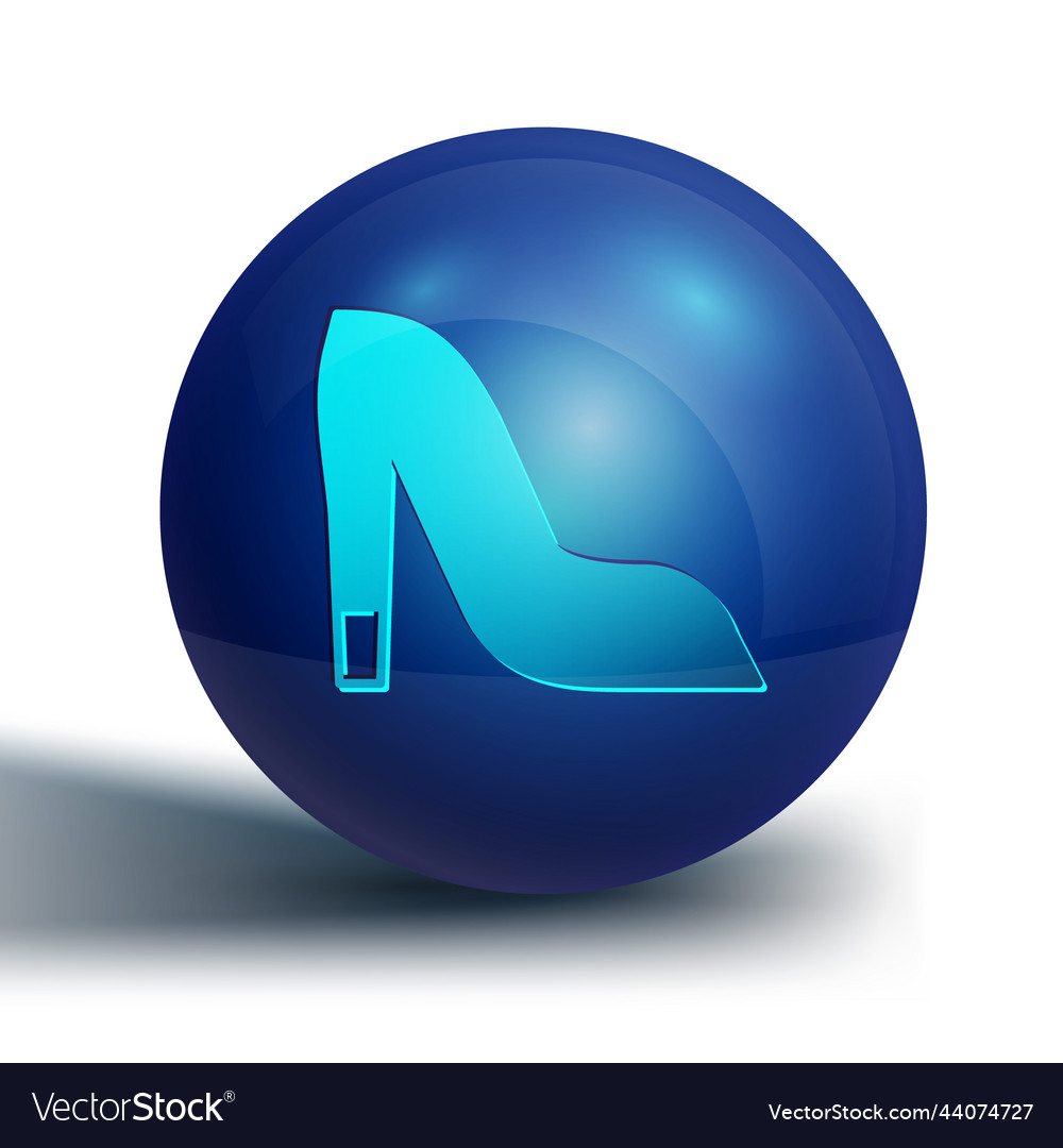 Blue woman shoe with high heel icon isolated