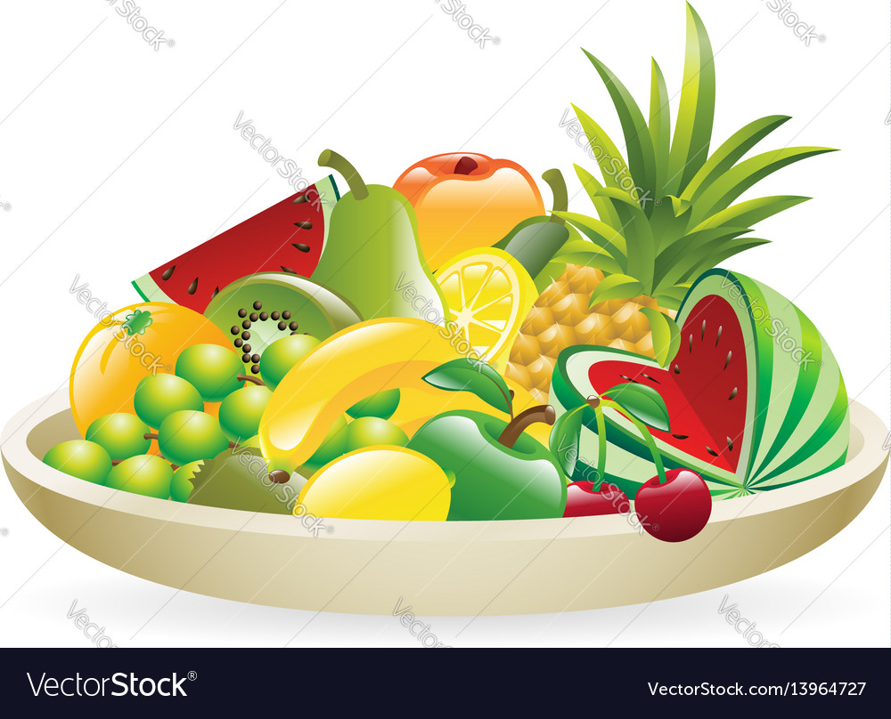 Bowl of fruit Royalty Free Vector Image VectorStock