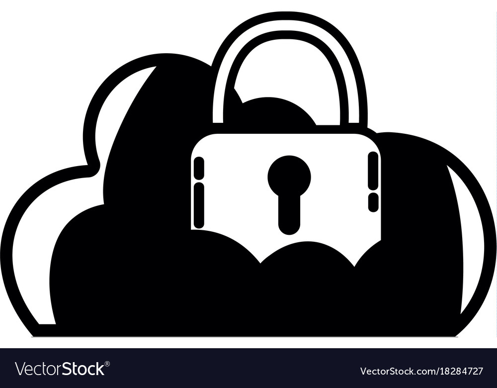 Contour cloud data with padlock to security