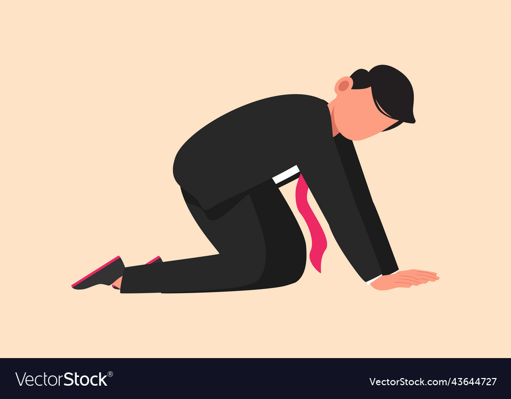 Depressive Geschäftsmann Crawling