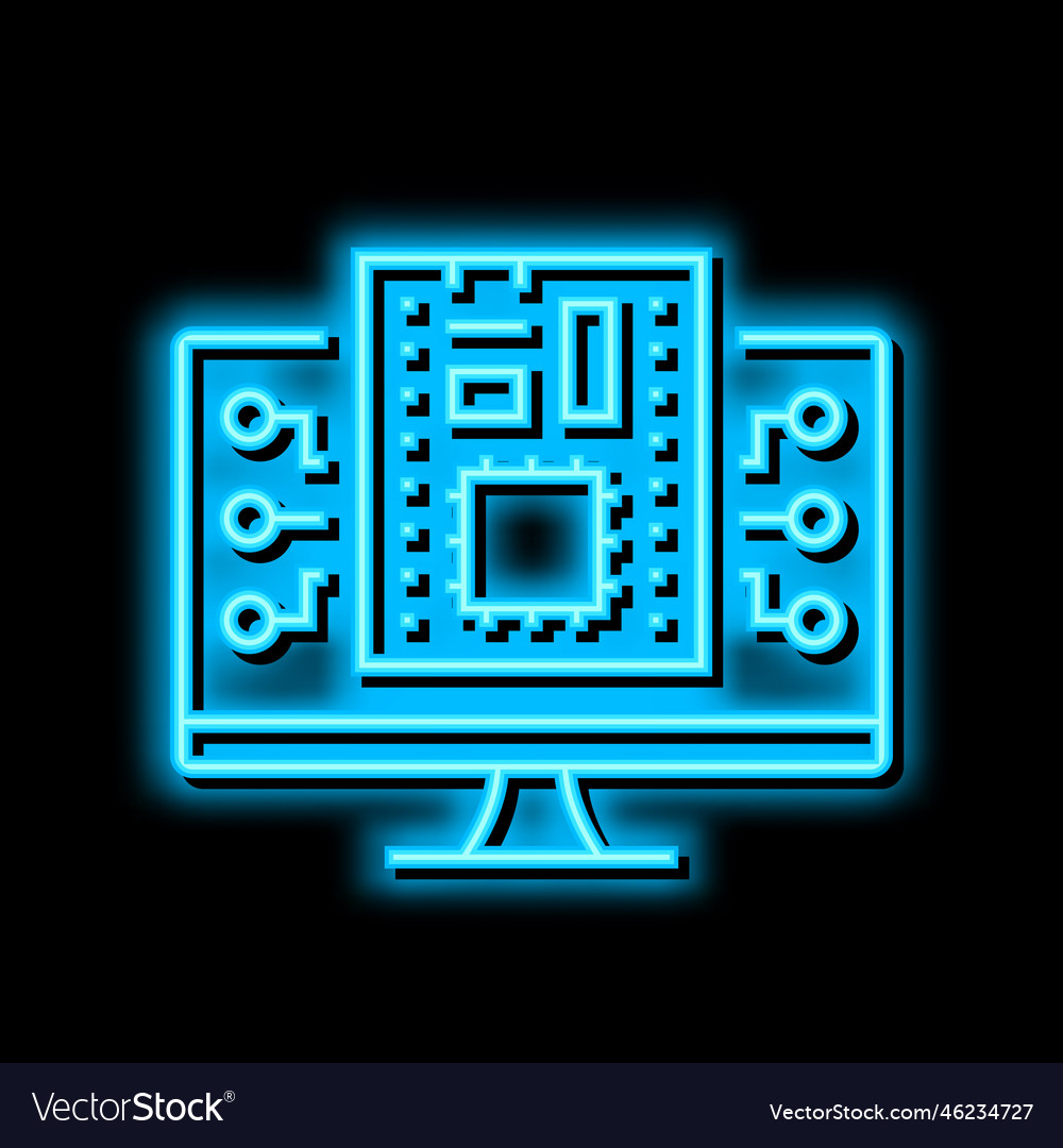 Firmware software neon glow icon Royalty Free Vector Image