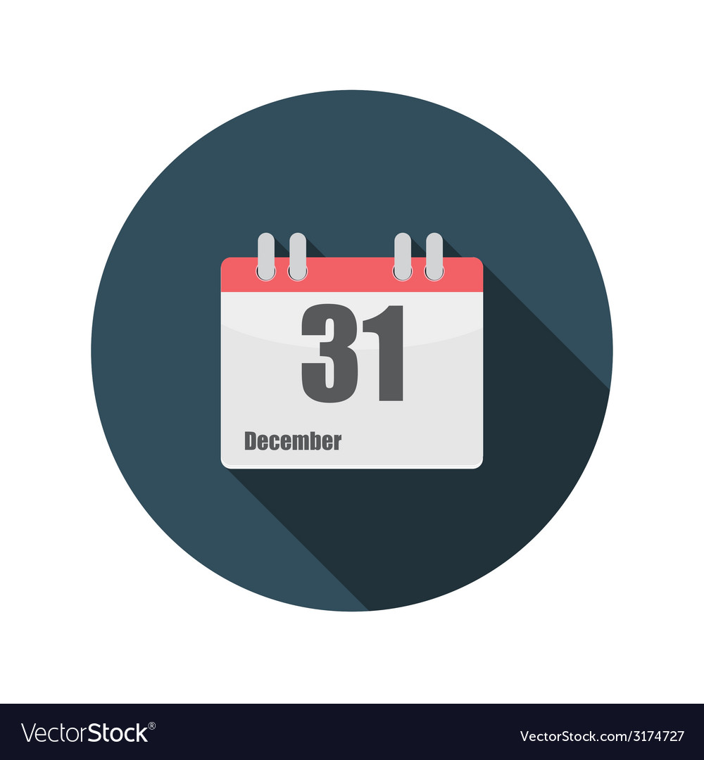 Flat design concept calendar with long shado