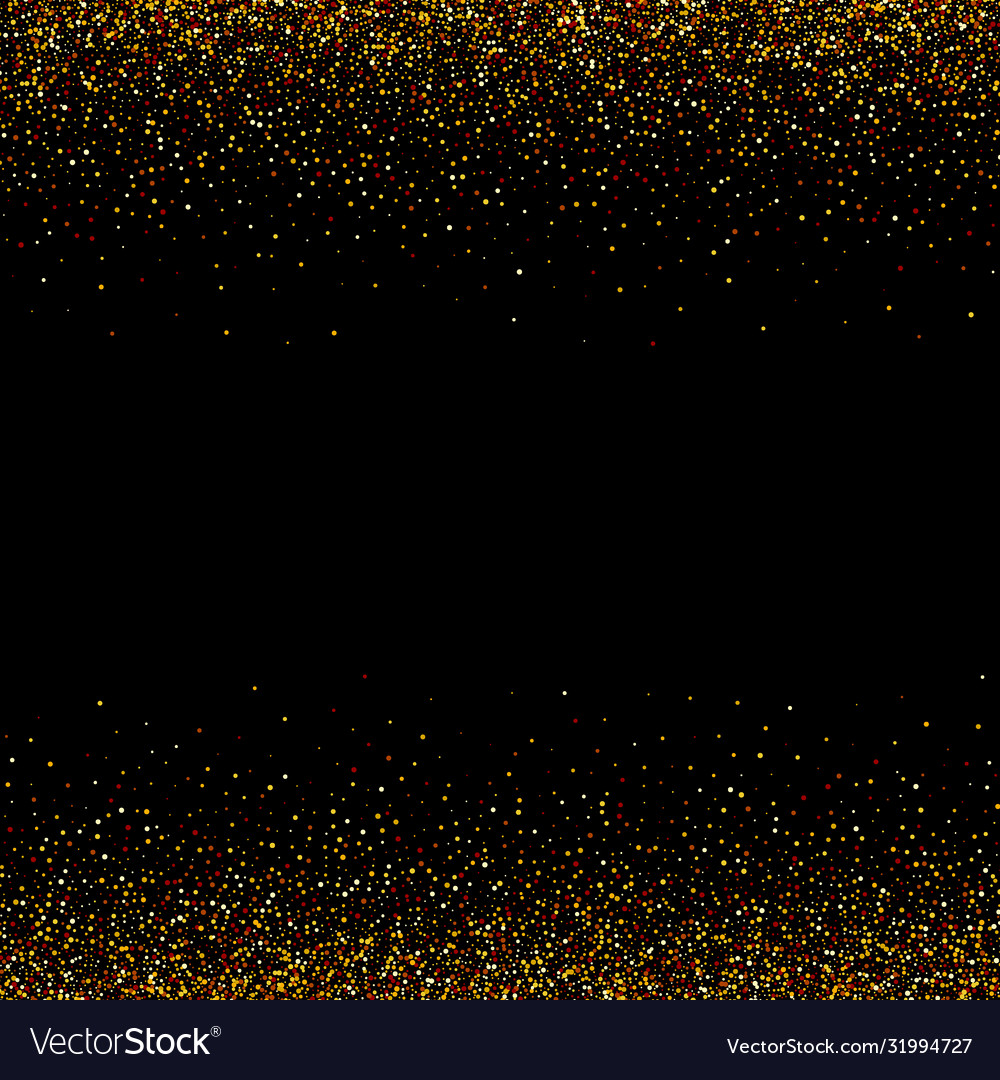 Gold glitter texture isolated on black background Vector Image