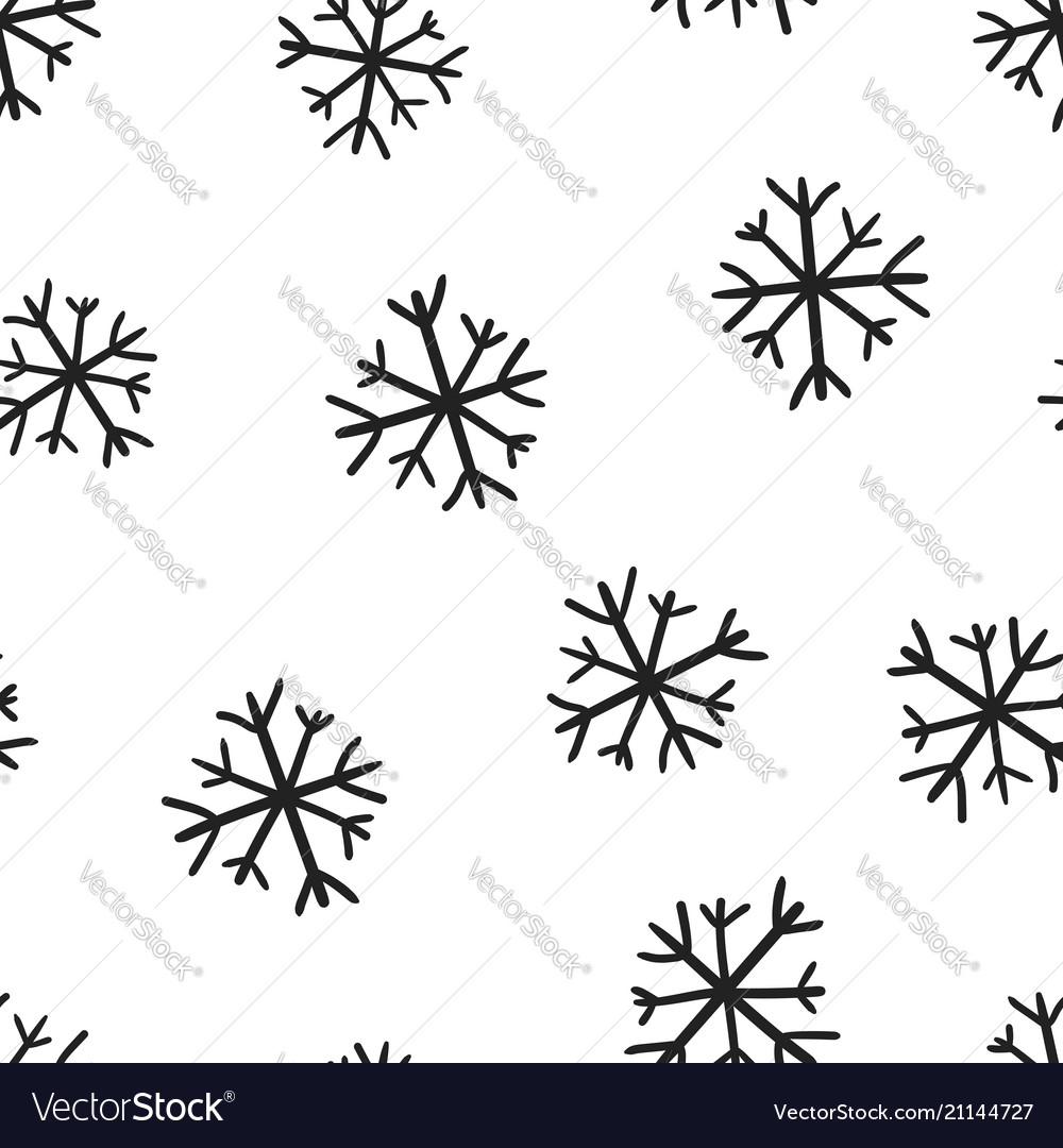 Hand drawn snowflake icon seamless pattern Vector Image