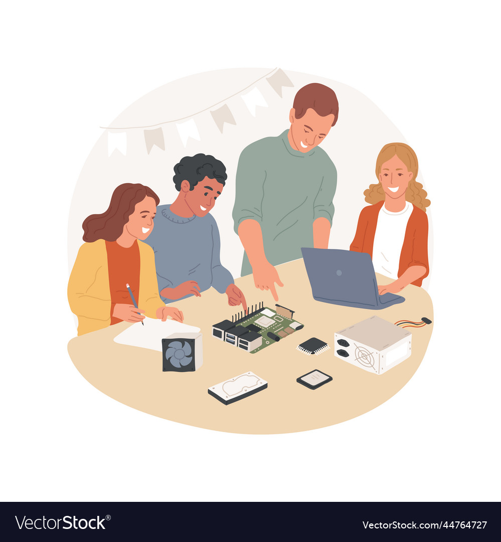 Hardware and microcontrollers isolated cartoon vector image Hardware and microcontrollers isolated cartoon
