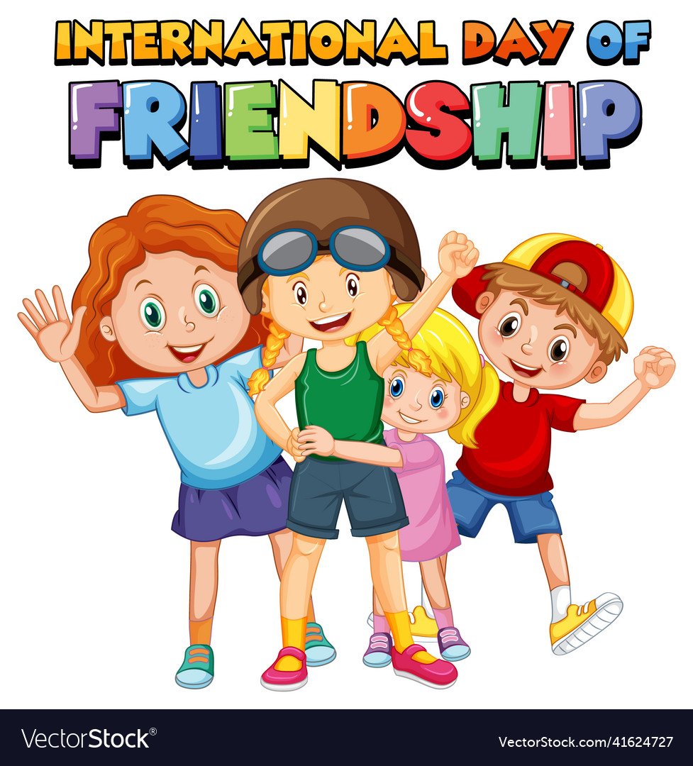 International day of friendship logo with cute