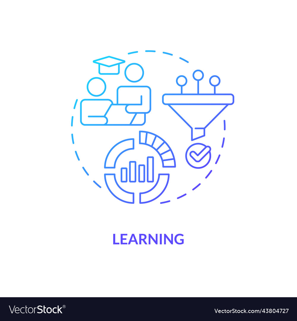 Learning blue gradient concept icon Royalty Free Vector