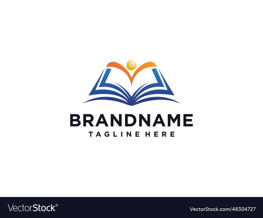 Open book logo design template simple style Vector Image