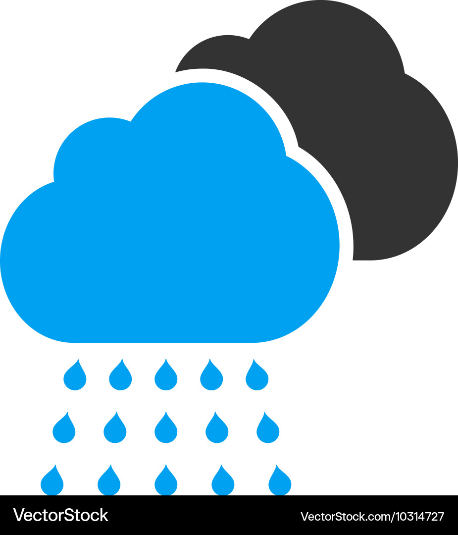 Rain clouds flat icon Royalty Free Vector Image