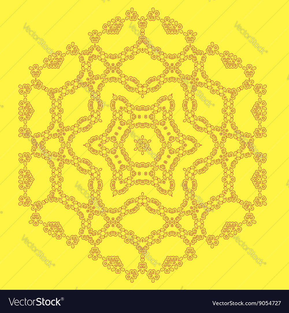 Round geometric ornament isolated