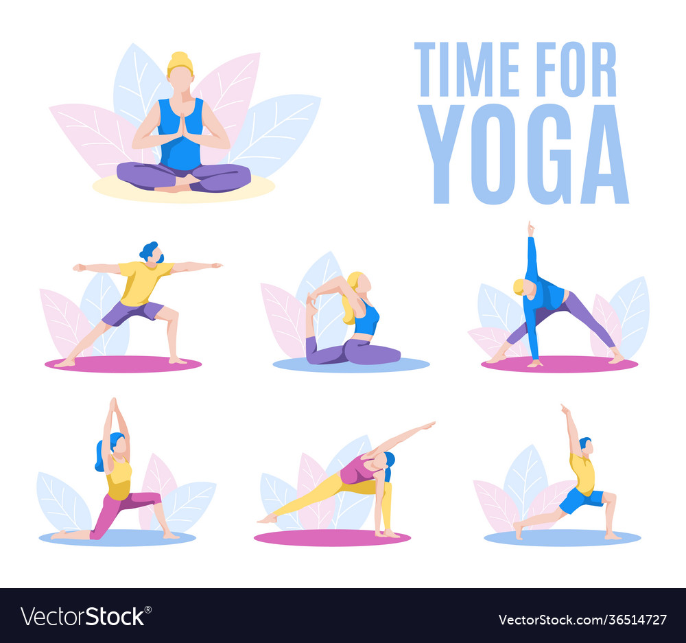 Time for yoga banner Royalty Free Vector Image