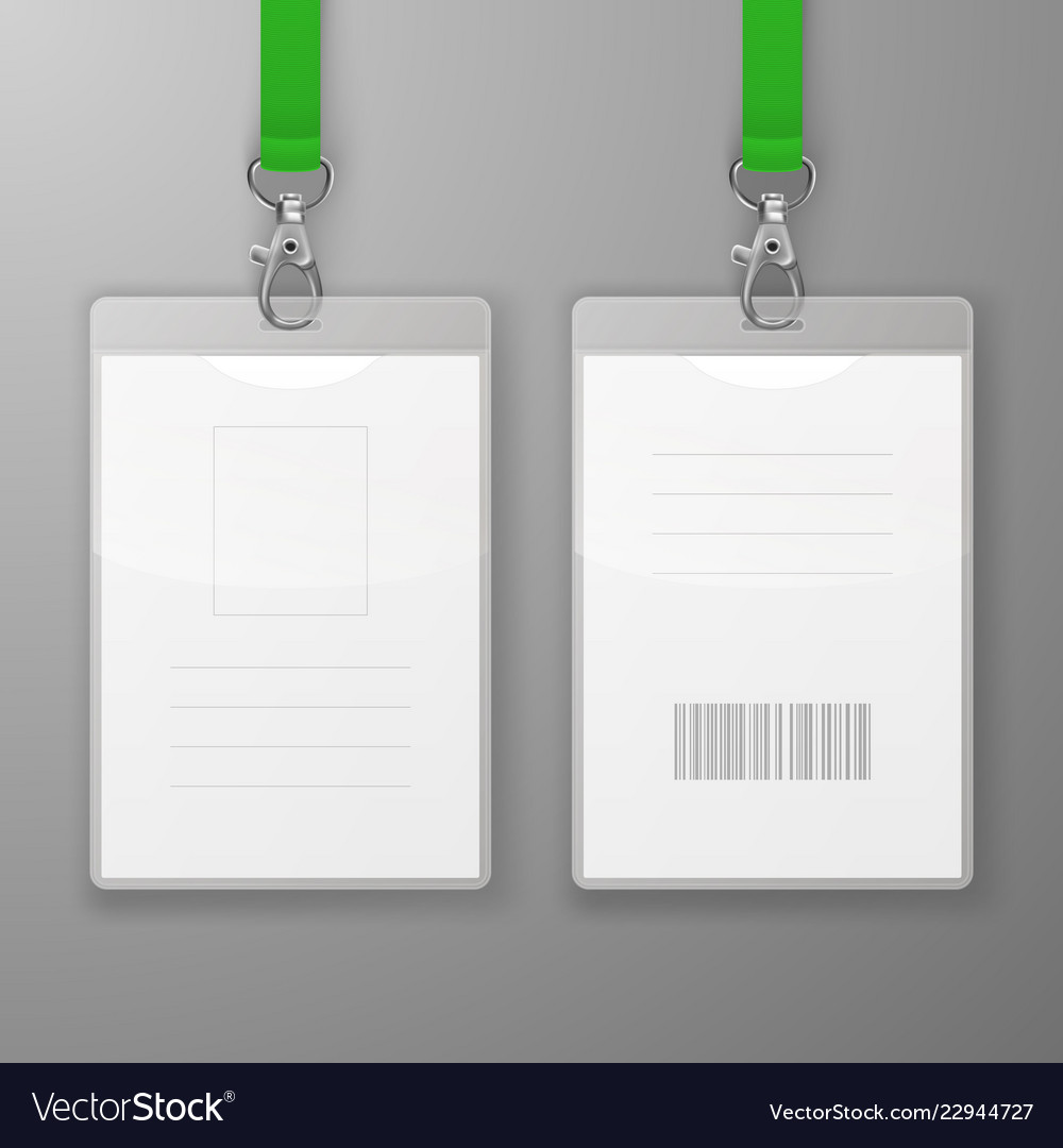 Two realistic blank office graphic id cards Vector Image