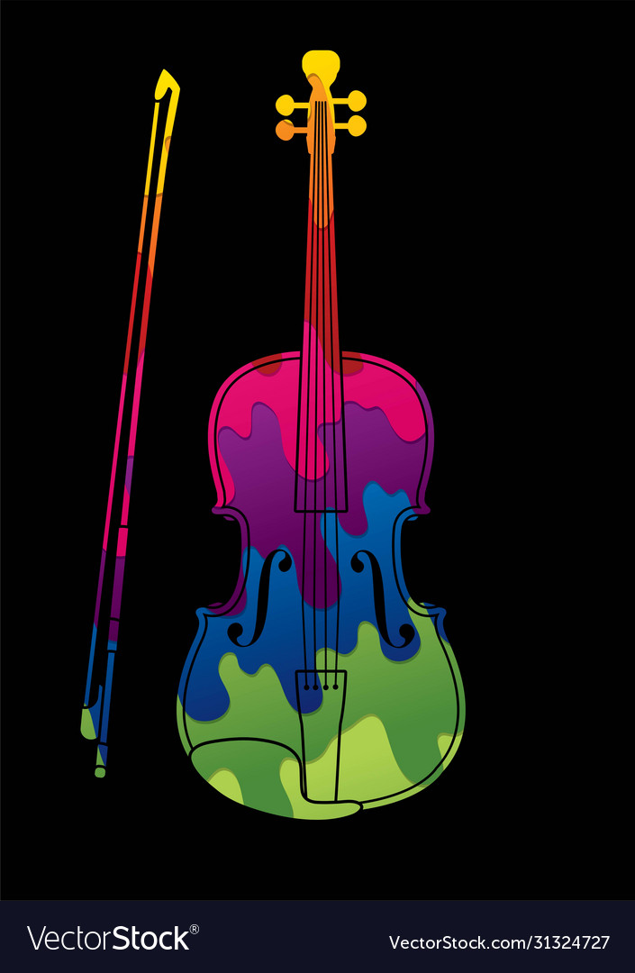 Violin instrument cartoon music graphic Royalty Free Vector Violin instrument cartoon music graphic Royalty Free Vector