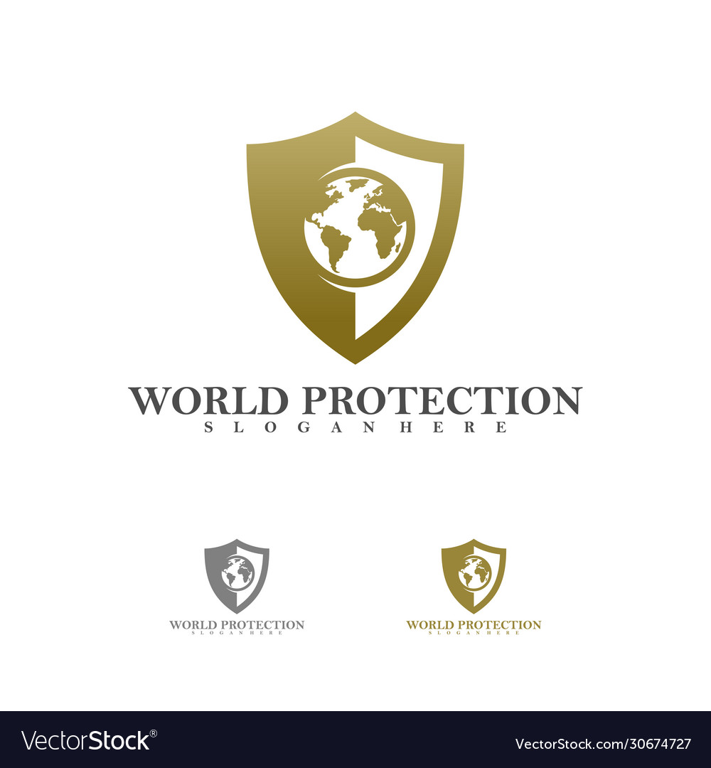 World shield logo template creative