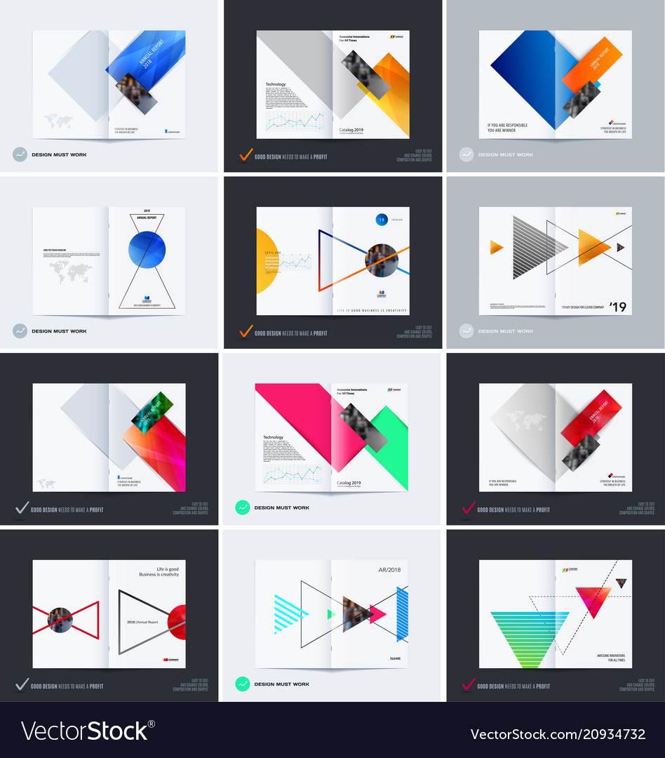 Abstract double-page brochure design rectangular vector image Abstract double-page brochure design rectangular