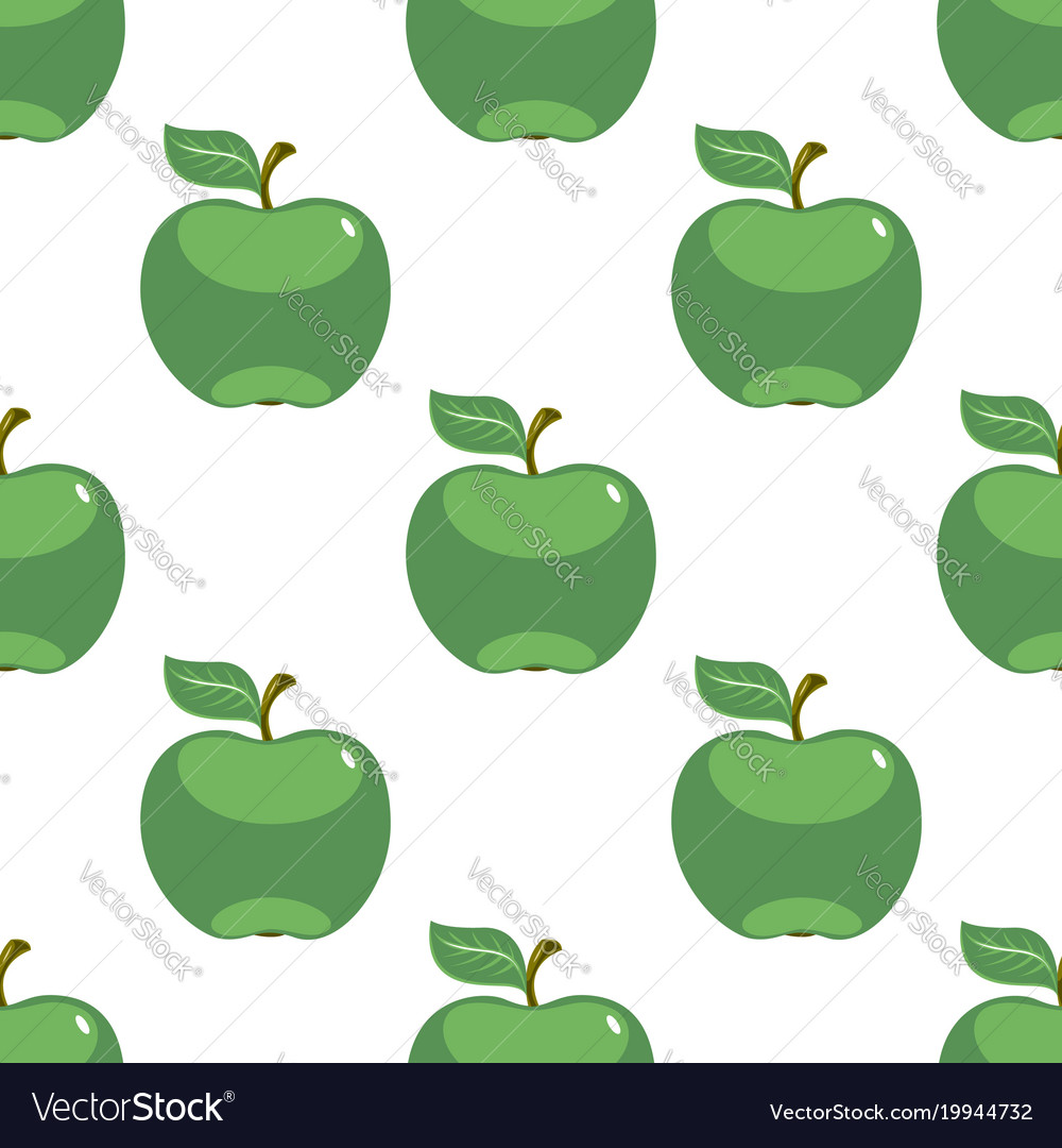 Apple green white seamless pattern background Vector Image