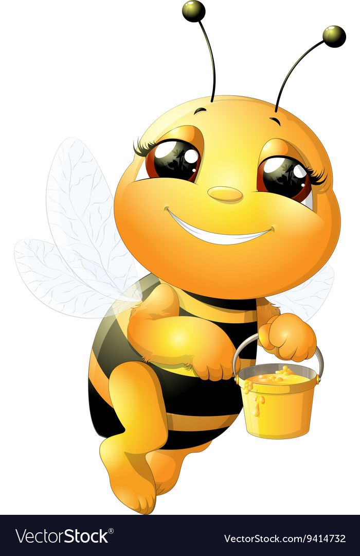 Bee on a white background Royalty Free Vector Image