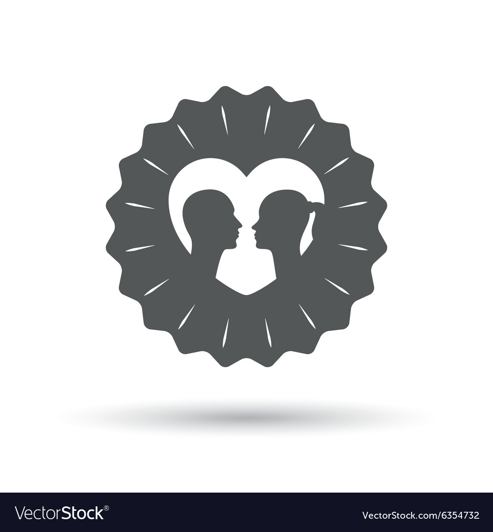 Couple sign icon male love female lovers