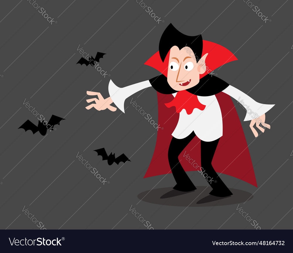 Dracula halloween cartoon characters Royalty Free Vector