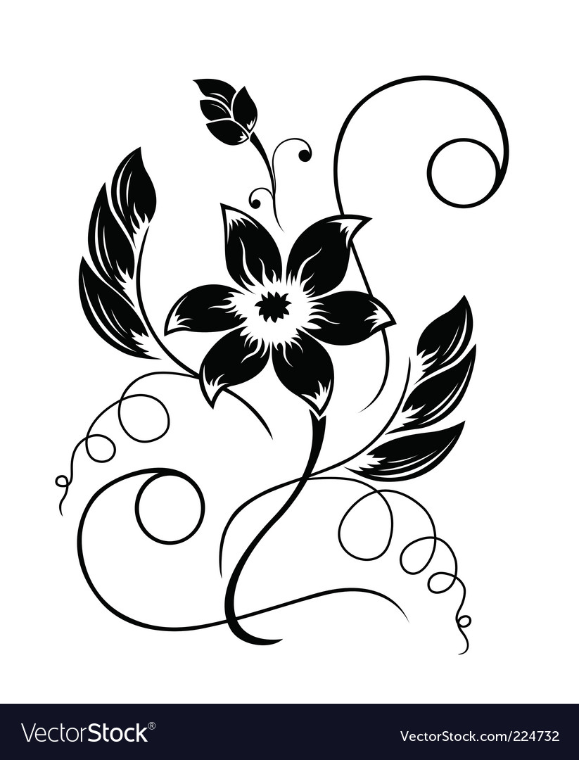 Black Flower Vector Art