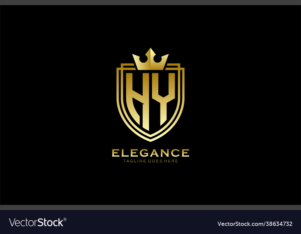 Initial hy elegant luxury monogram logo or badge