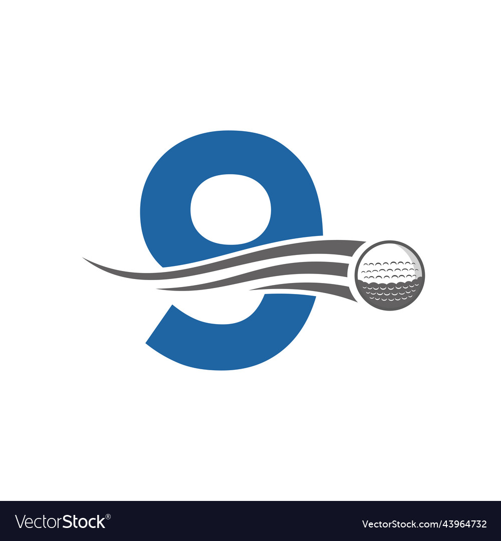 Letter 9 Golf Logo Symbol Hockey Design basiert vector image Letter 9 Golf Logo Symbol Hockey Design basiert