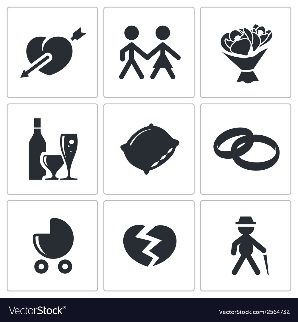 Peoples lives icons set