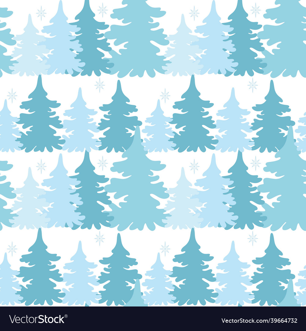 Pine forest seamless pattern vector image Pine forest seamless pattern