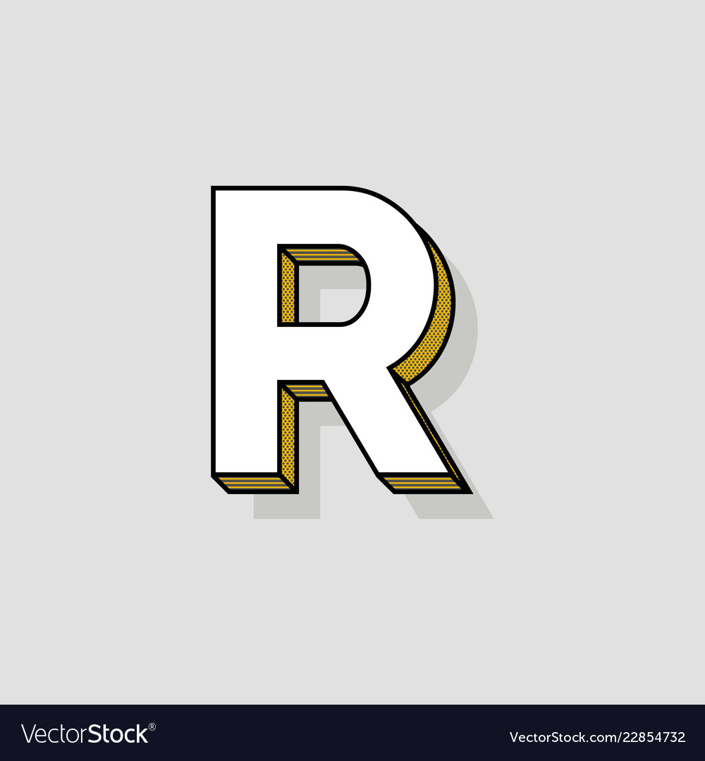 R letter with an abstract pop art logo design Vector Image