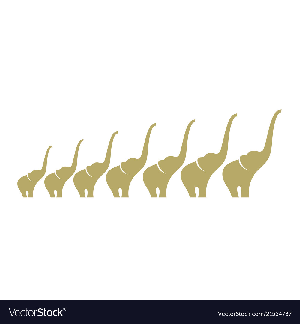 7 lucky elephants Royalty Free Vector Image - VectorStock