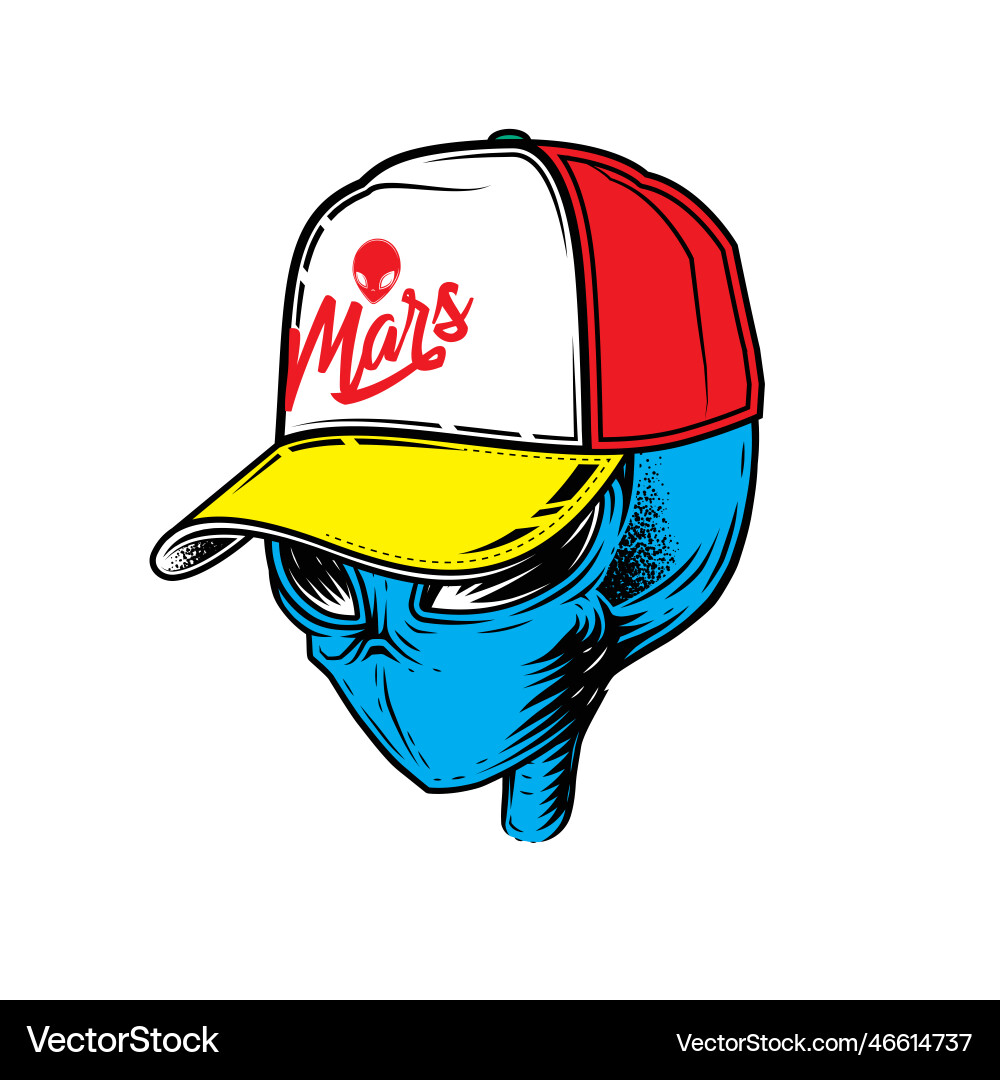 Alien in a Cap Royalty Free Vector Image - VectorStock