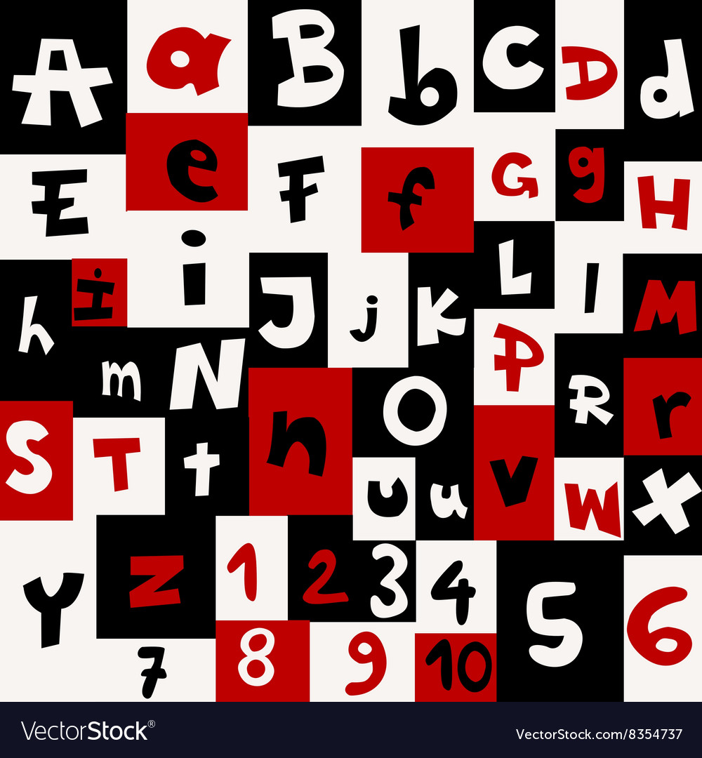 Background with letters and numbers