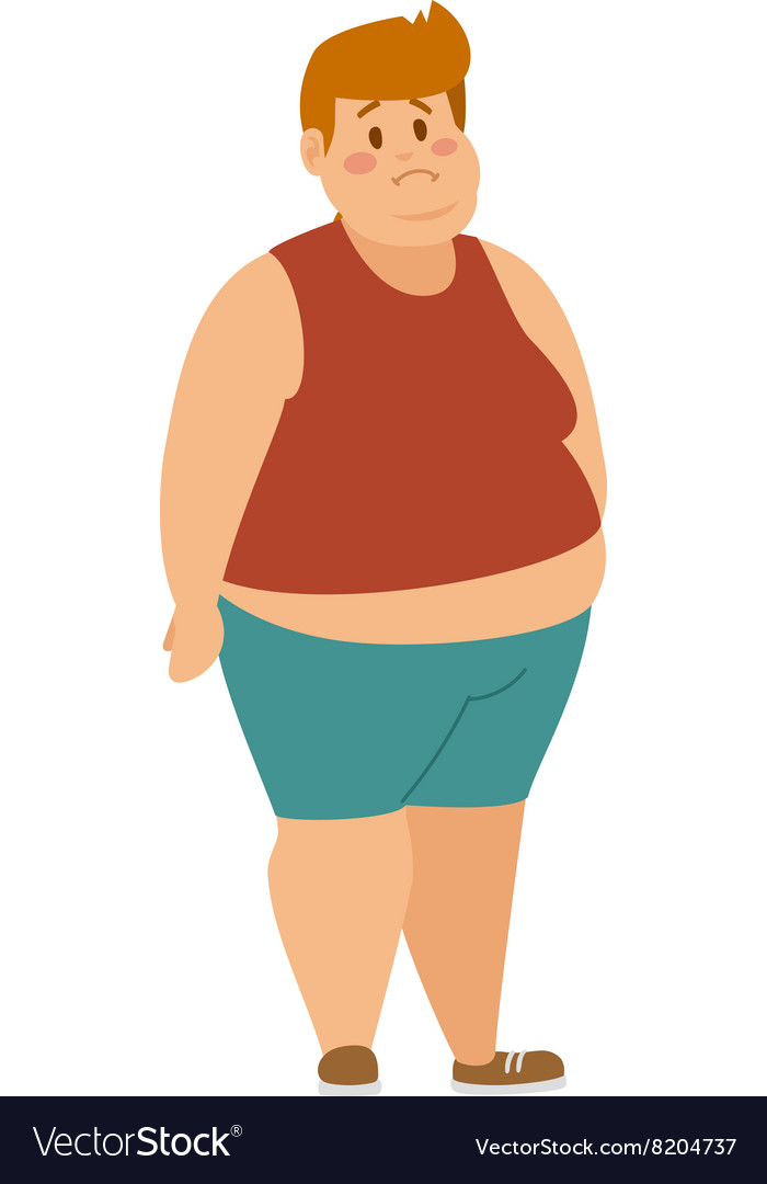 Cartoon character of fat boy Royalty Free Vector Image