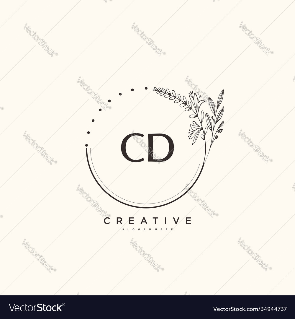 Cd beauty initial logo art handwriting