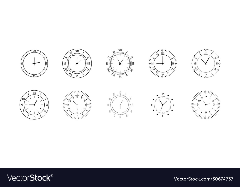 Clocks watch face Royalty Free Vector Image VectorStock