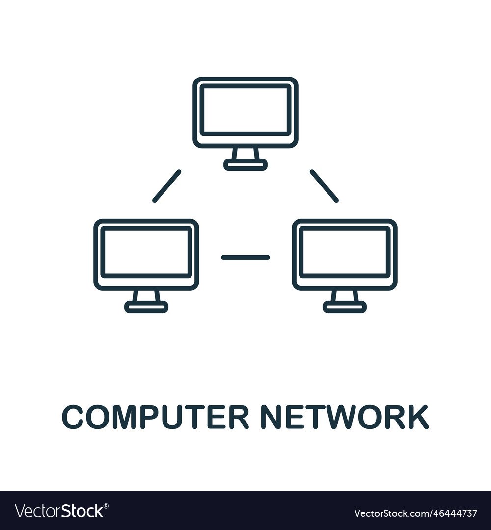 Computer network line icon element sign from vector image Computer network line icon element sign from